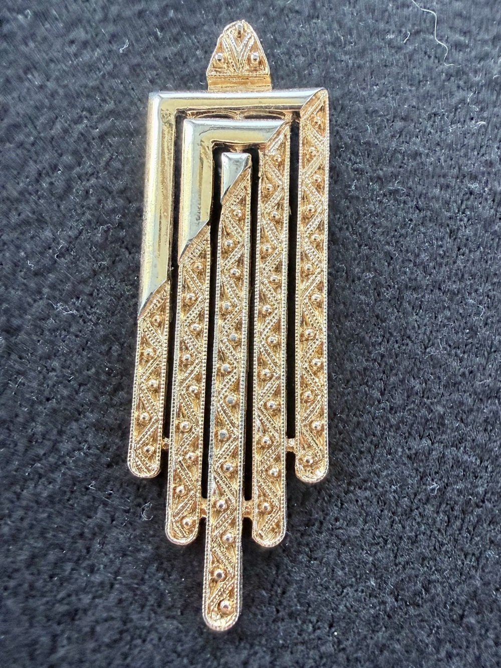 Vintage Monet Goldtone Geometric Pendant